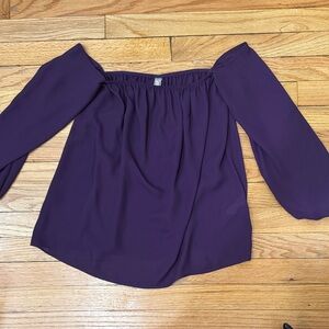 Elegant Purple Off-Shoulder Women's Top